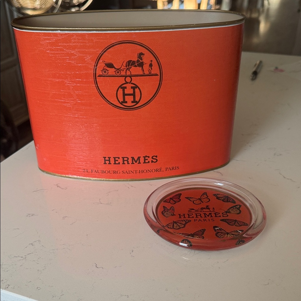 Hermès Orange Butterfly Coaster